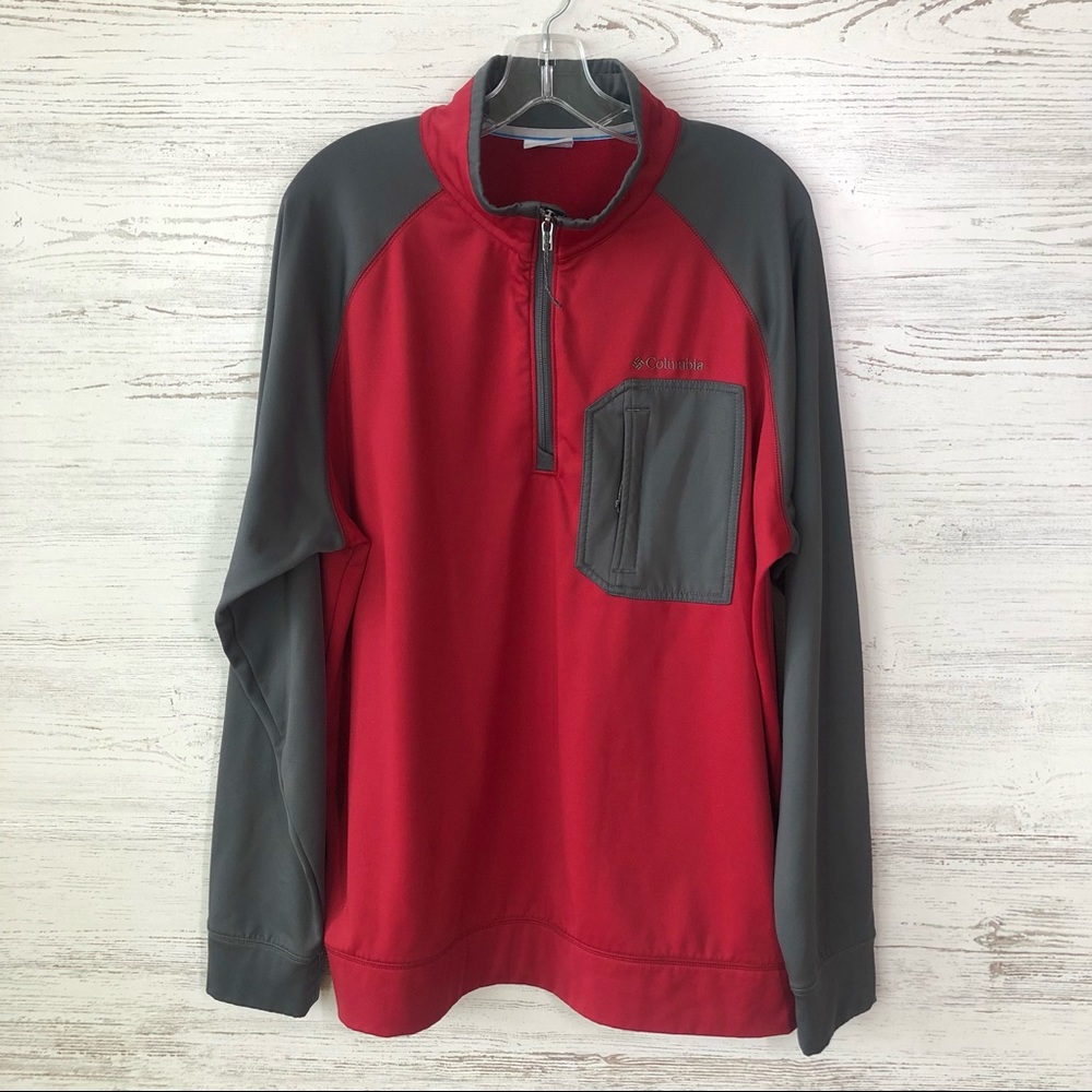 *3/$20* COLUMBIA Fleece Lined Quarter Zip Pullover Lightweight Jacket L